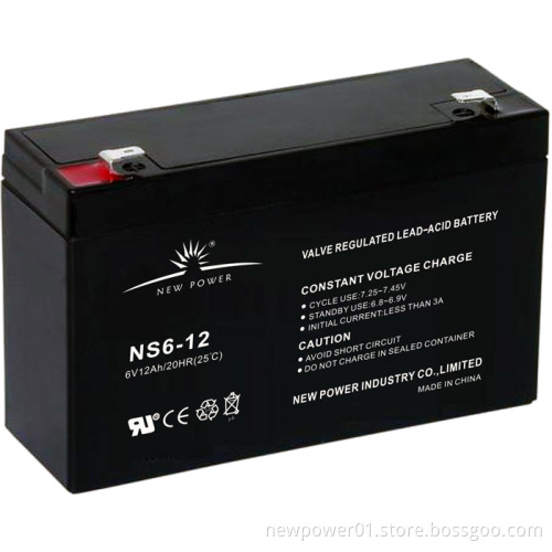 6V12ah AGM Lead Acid Battery for Security/Emergency System (NS6-12)